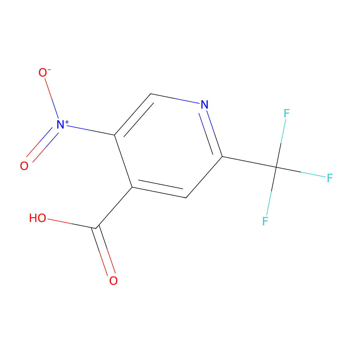 5-Nitro-2-(trifluoromethyl)pyridine-4-carboxylic acid molecular structure, CAS 1804461-53-7