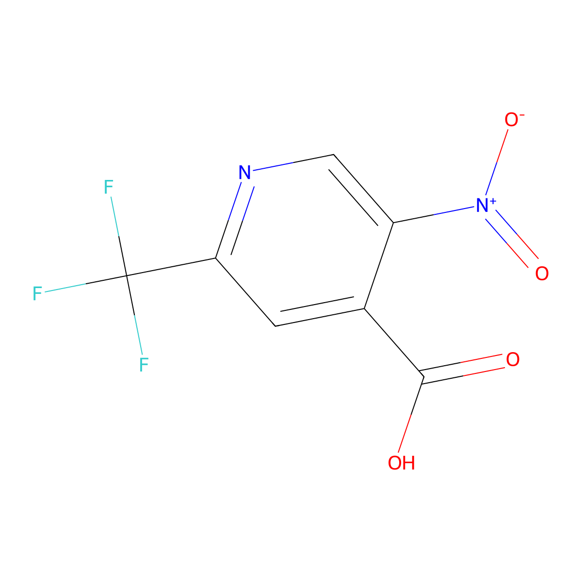 5-Nitro-2-(trifluoromethyl)pyridine-4-carboxylic acid molecular structure, CAS 1804461-53-7