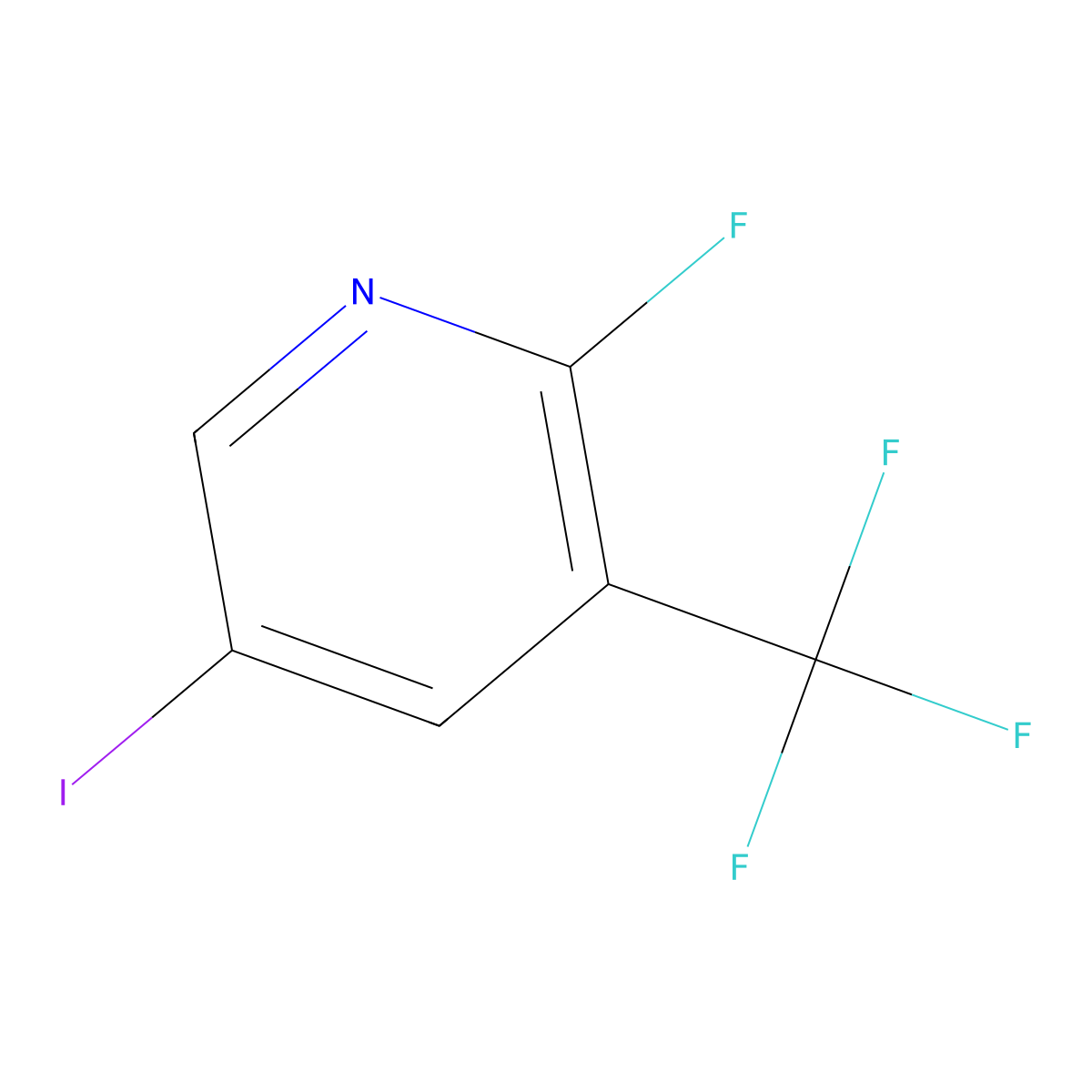 2-Fluoro-5-iodo-3-(trifluoromethyl)pyridine molecular structure, CAS 1804490-75-2