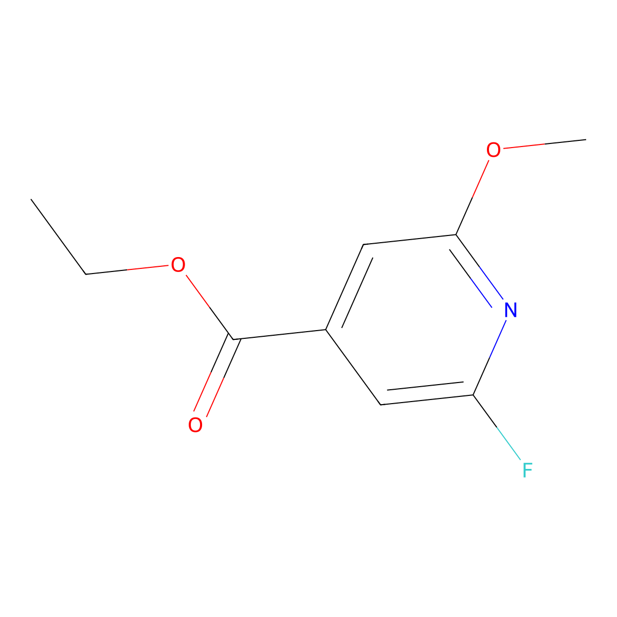 Ethyl 2-fluoro-6-methoxyisonicotinate molecular structure, CAS 1804494-12-9