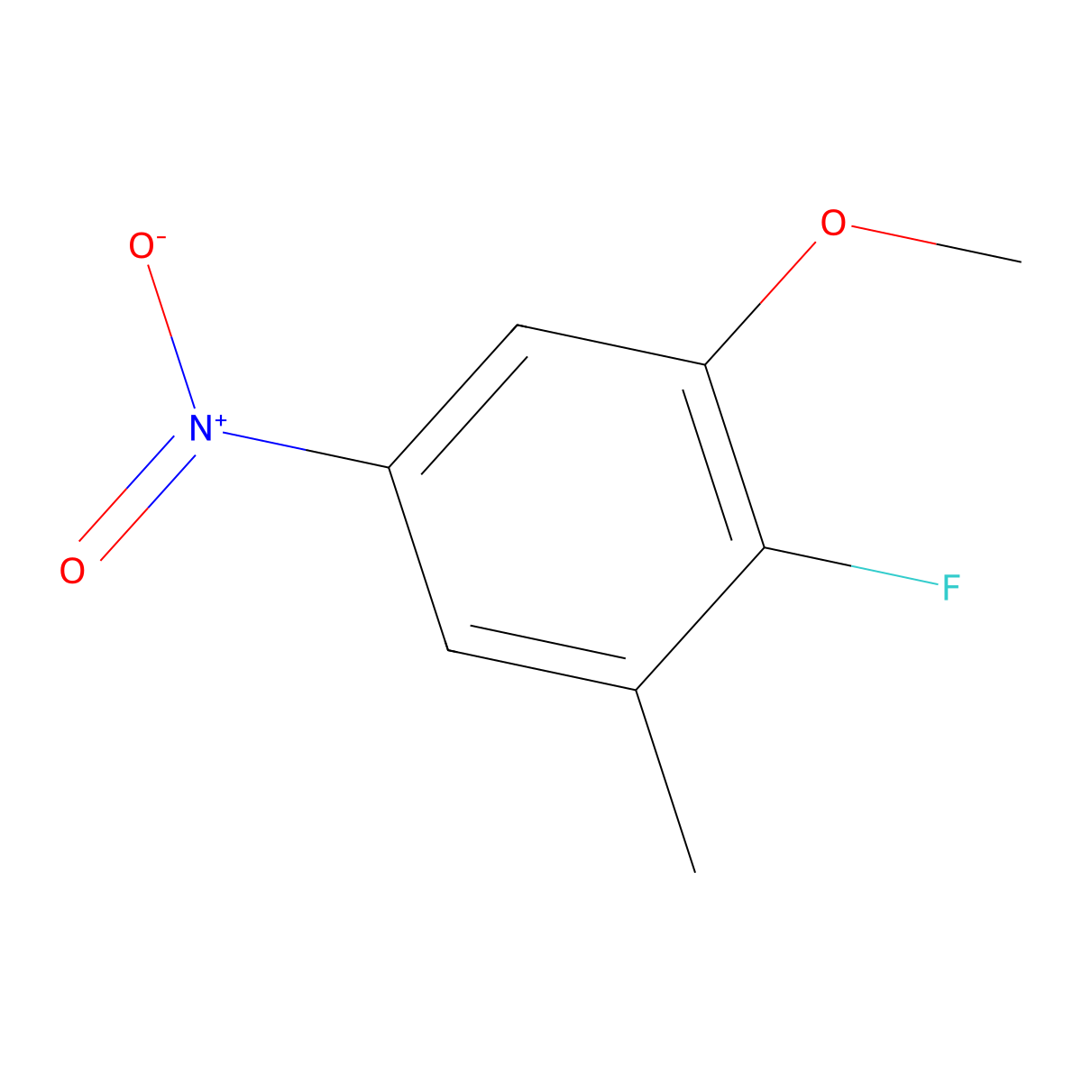 2-Fluoro-3-methyl-5-nitroanisole molecular structure, CAS 1804495-50-8