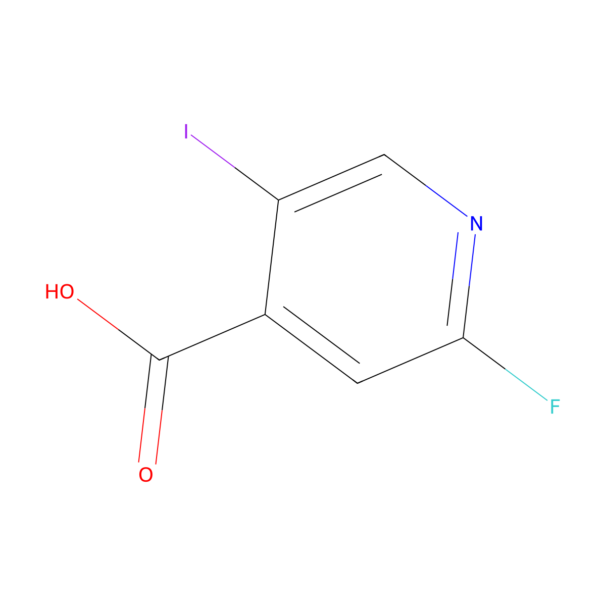 2-Fluoro-5-iodopyridine-4-carboxylic acid molecular structure, CAS 1804496-73-8