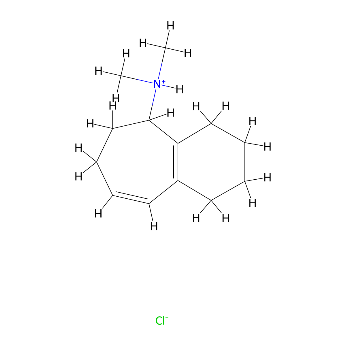 5H-Benzocyclohepten-5-amine, 6,7,8,9-tetrahydro-N,N-dimethyl-, hydrochloride molecular structure, CAS 18045-46-0