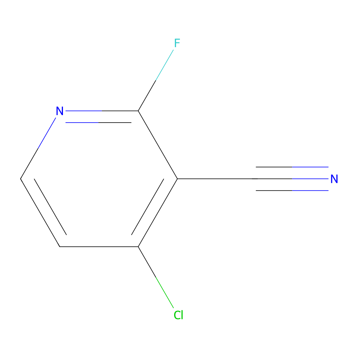 4-Chloro-2-fluoronicotinonitrile molecular structure, CAS 1804506-07-7