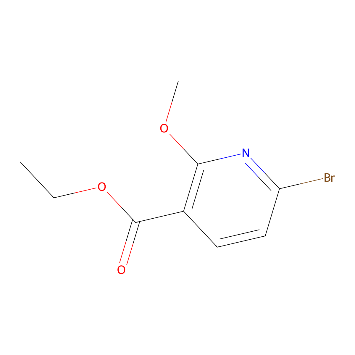 Ethyl 6-bromo-2-methoxynicotinate molecular structure, CAS 1804507-80-9