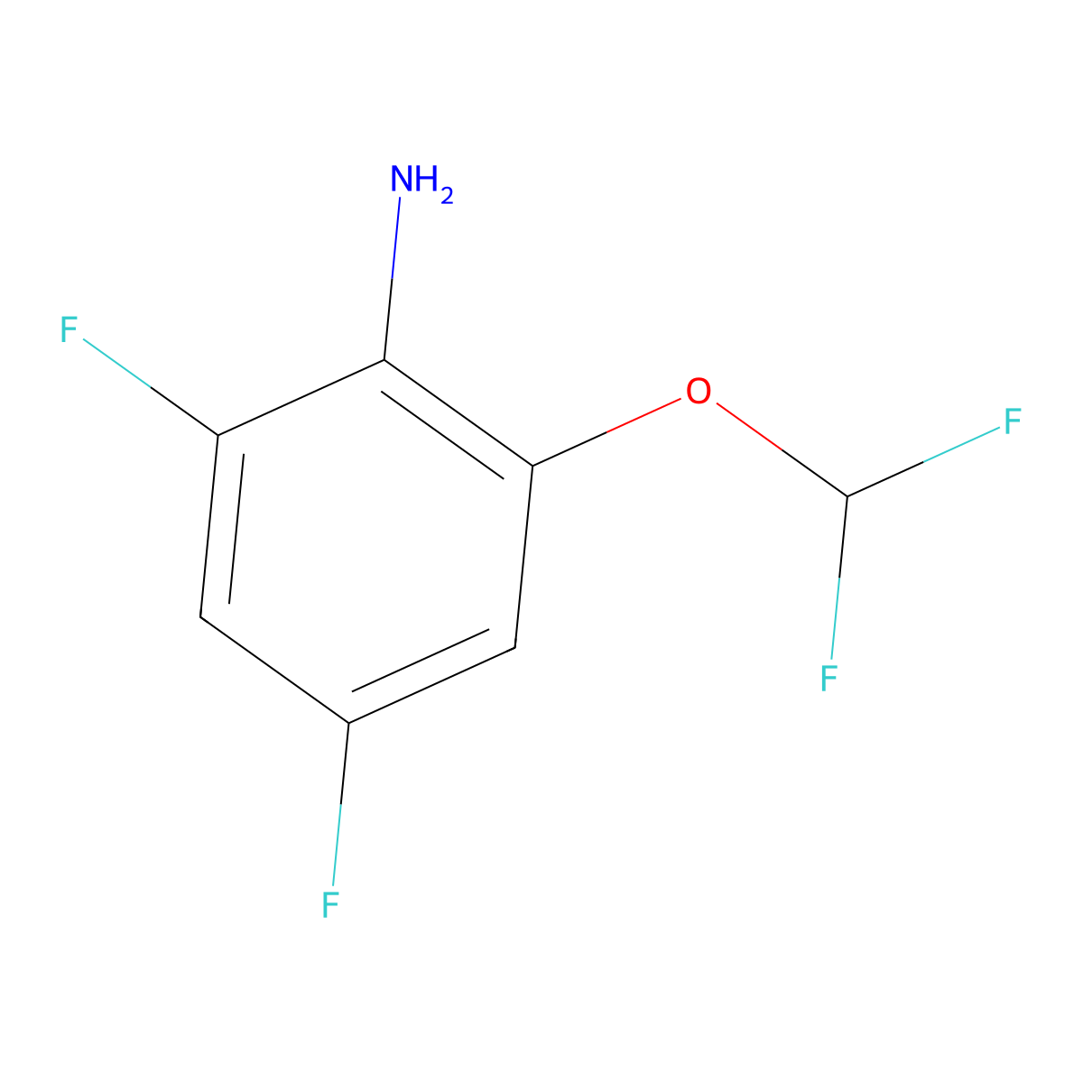 2-(Difluoromethoxy)-4,6-difluoroaniline molecular structure, CAS 1804514-12-2