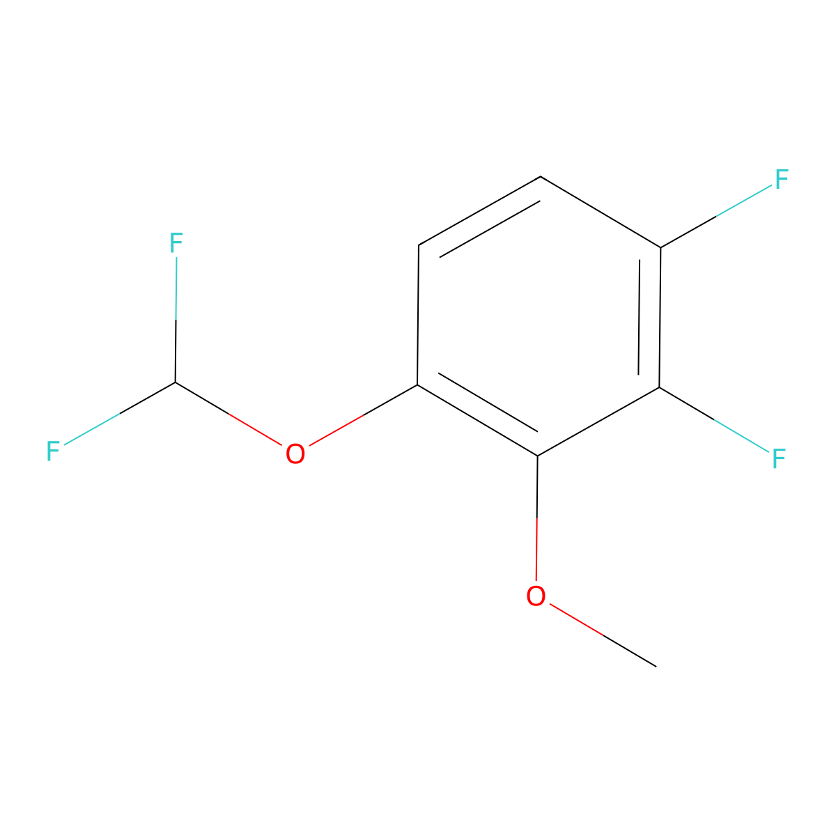 1-(Difluoromethoxy)-3,4-difluoro-2-methoxybenzene molecular structure, CAS 1804514-24-6