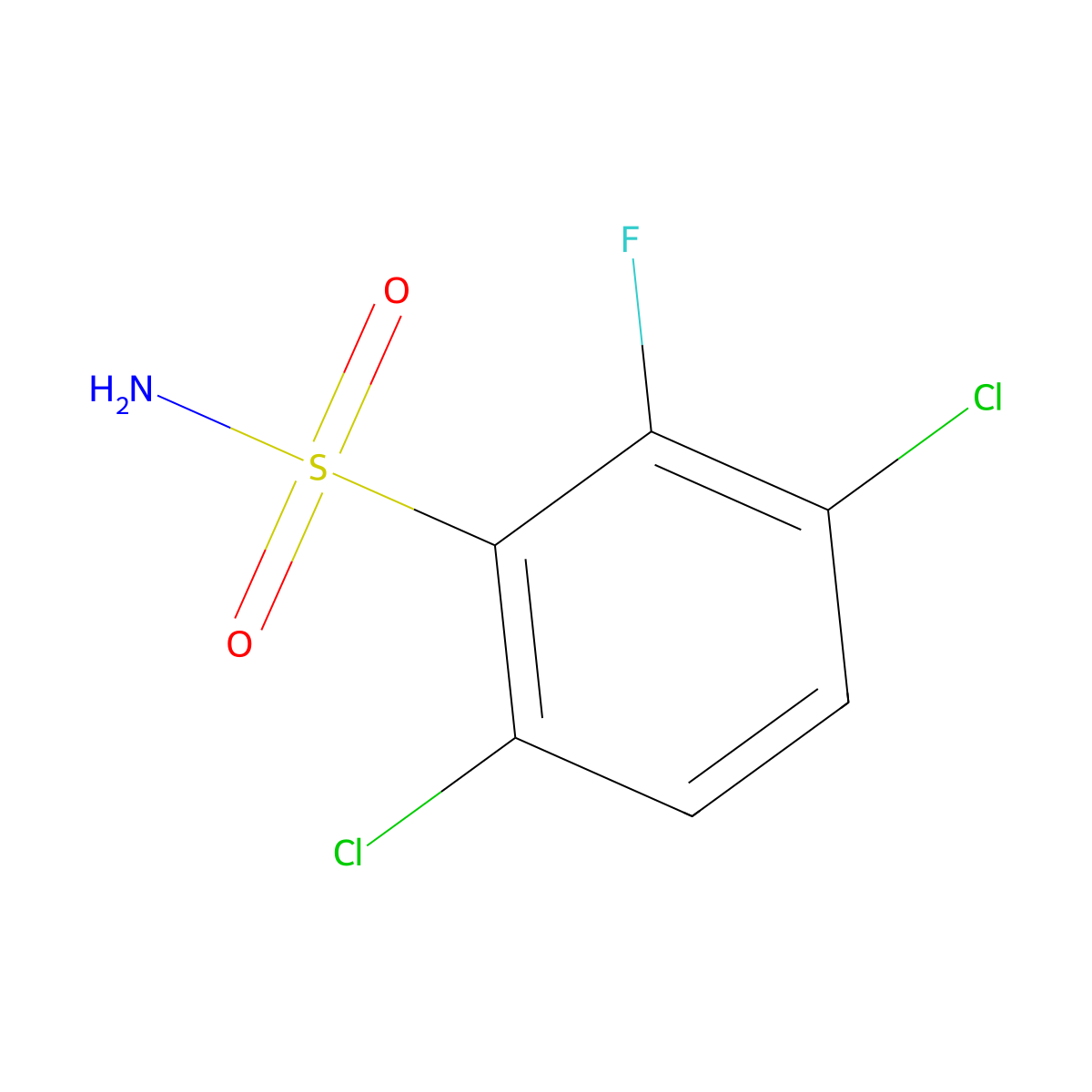 3,6-Dichloro-2-fluorobenzenesulfonamide molecular structure, CAS 1804514-32-6