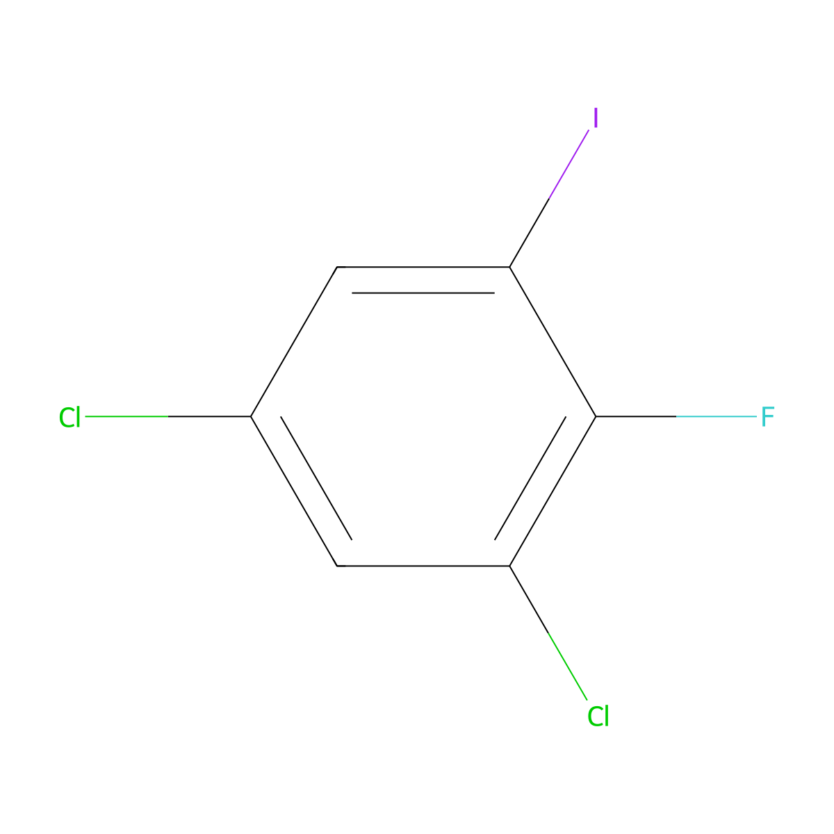 1,5-Dichloro-2-fluoro-3-iodobenzene molecular structure, CAS 1804514-77-9