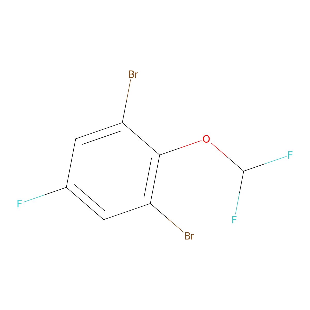 1,3-Dibromo-2-difluoromethoxy-5-fluorobenzene molecular structure, CAS 1804515-20-5