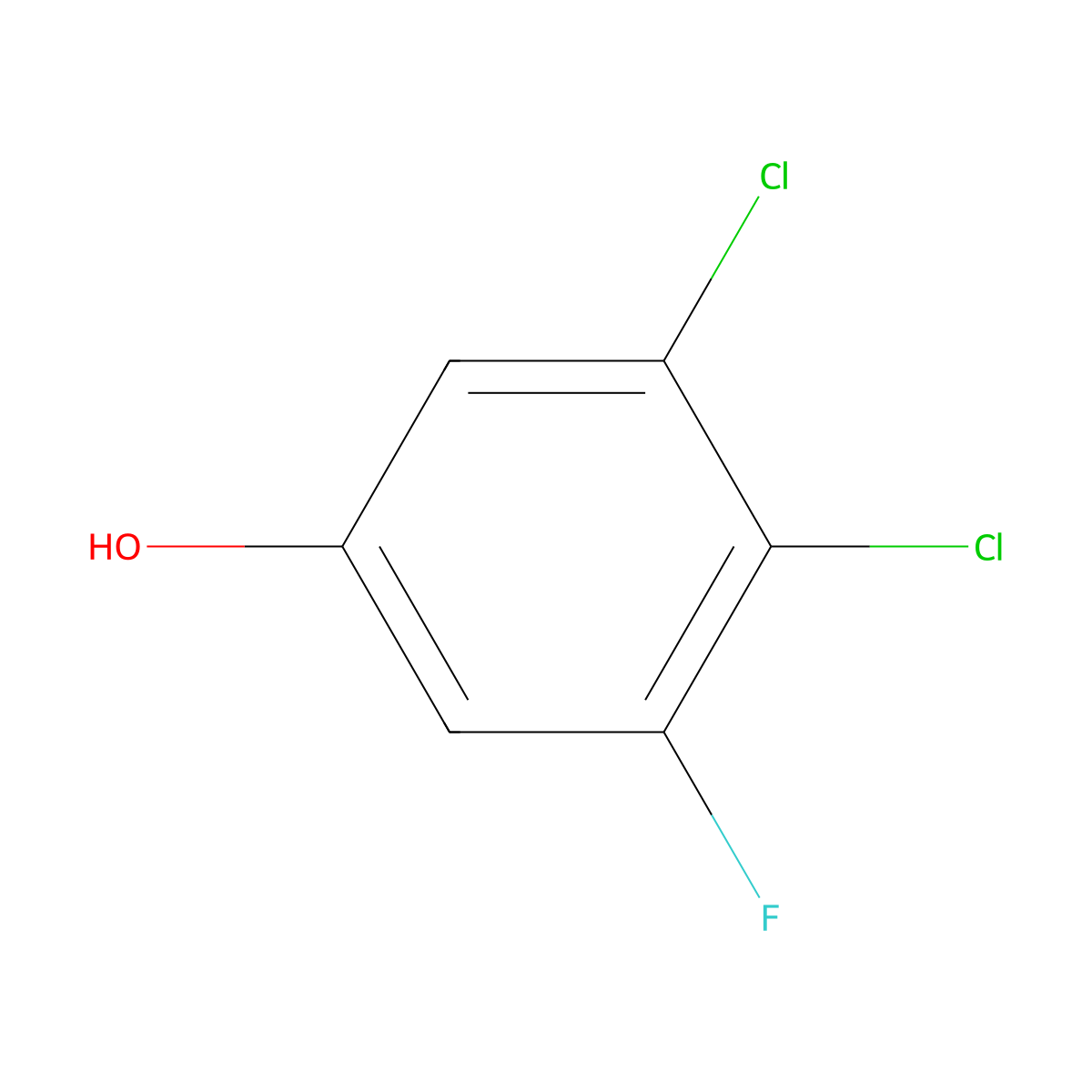 3,4-Dichloro-5-fluorophenol molecular structure, CAS 1804515-92-1