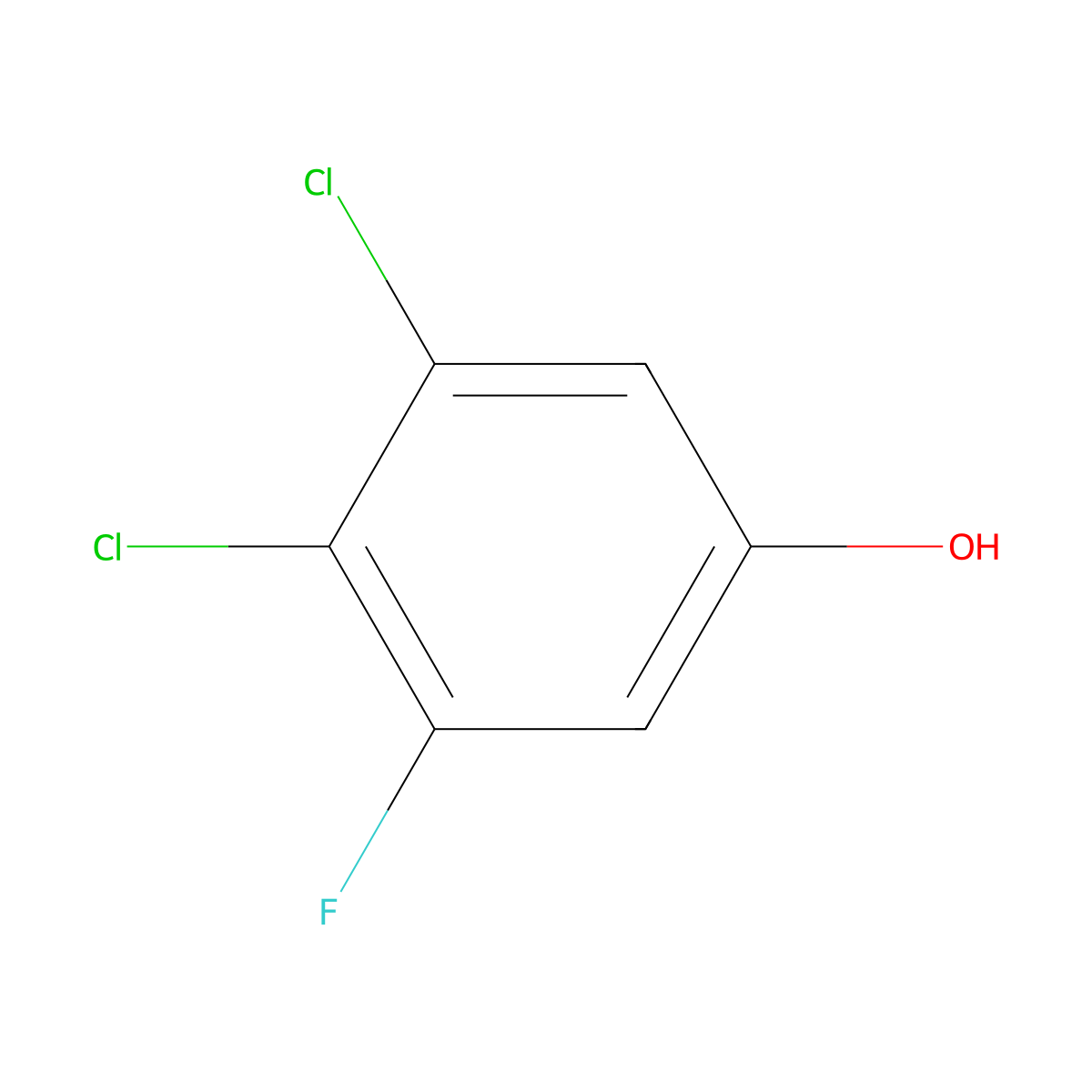 3,4-Dichloro-5-fluorophenol molecular structure, CAS 1804515-92-1
