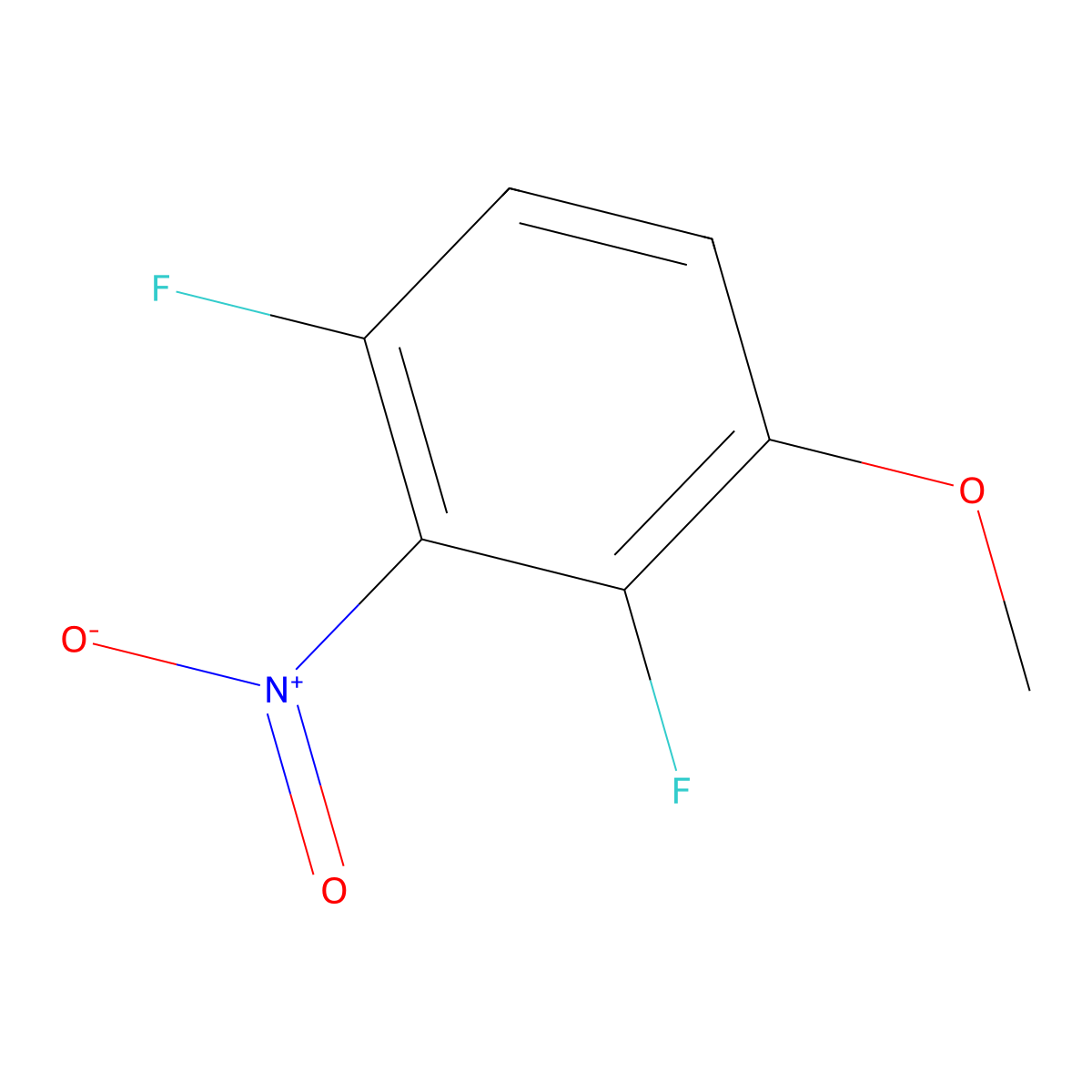 1,3-Difluoro-4-methoxy-2-nitrobenzene molecular structure, CAS 1804515-93-2