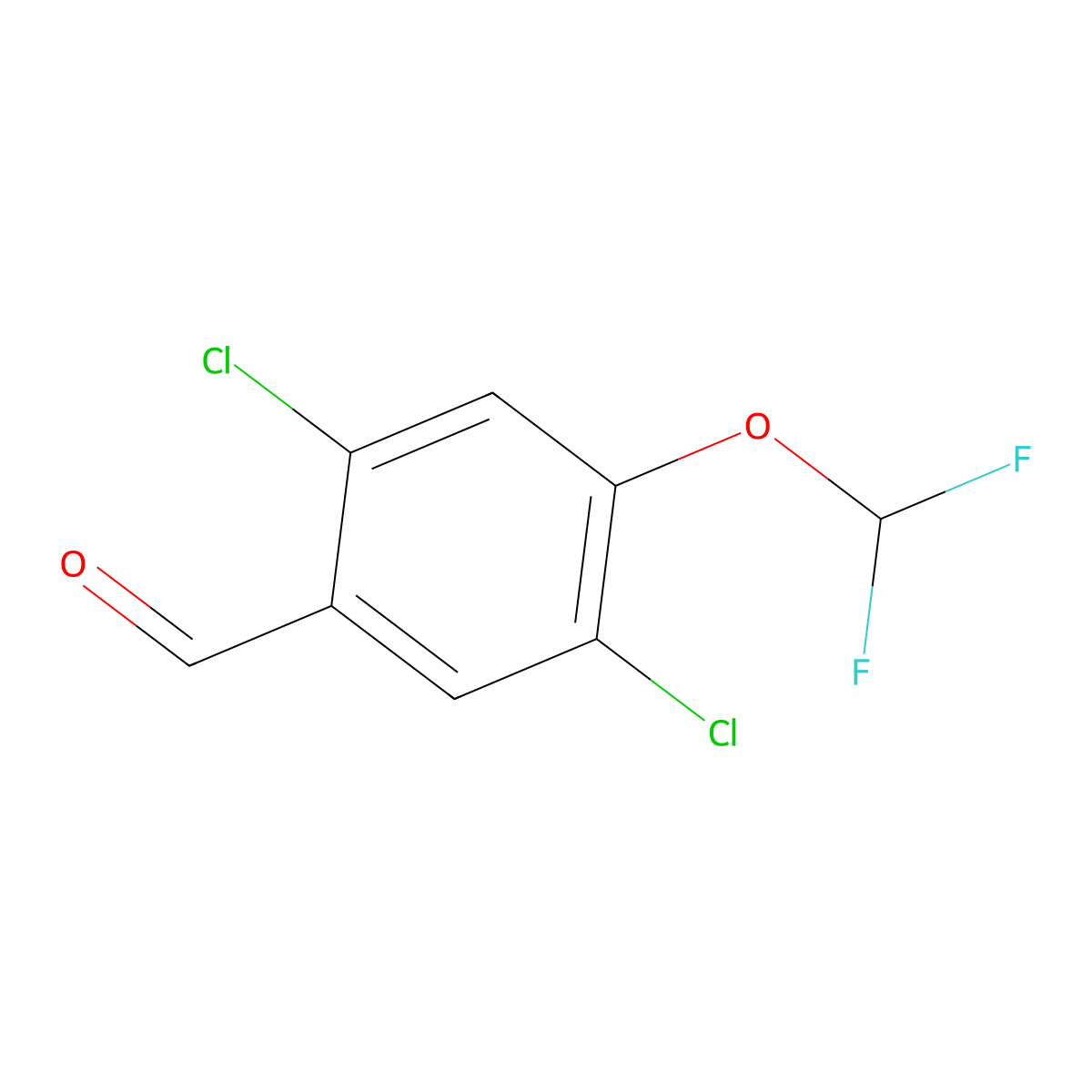 2,5-Dichloro-4-(difluoromethoxy)benzaldehyde molecular structure, CAS 1804516-05-9