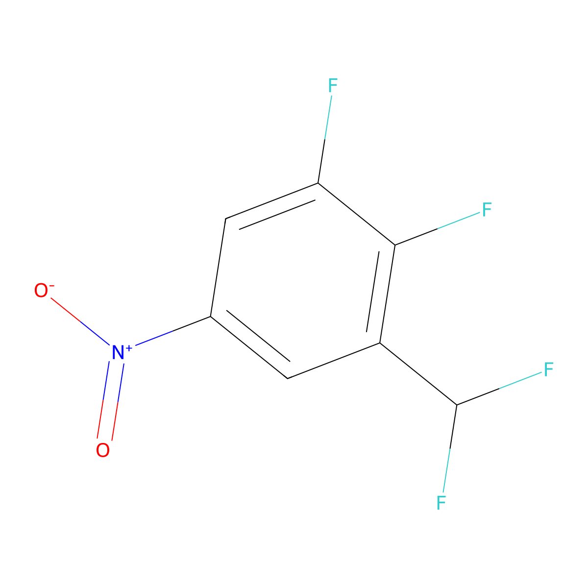 1-(Difluoromethyl)-2,3-difluoro-5-nitrobenzene molecular structure, CAS 1804516-11-7