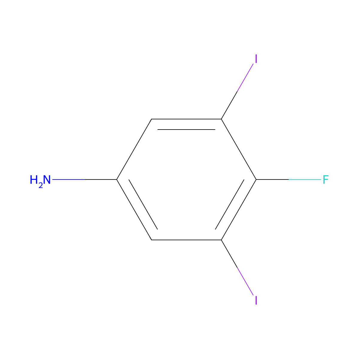 4-Fluoro-3,5-diiodoaniline molecular structure, CAS 1804516-34-4