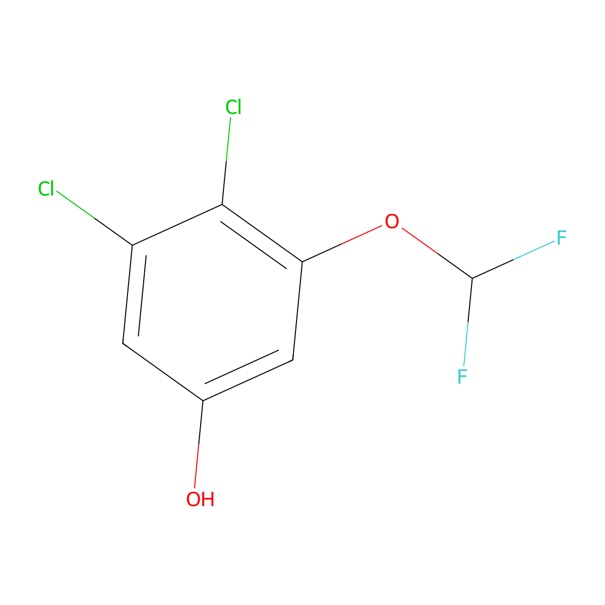 3,4-Dichloro-5-(difluoromethoxy)phenol molecular structure, CAS 1804516-99-1