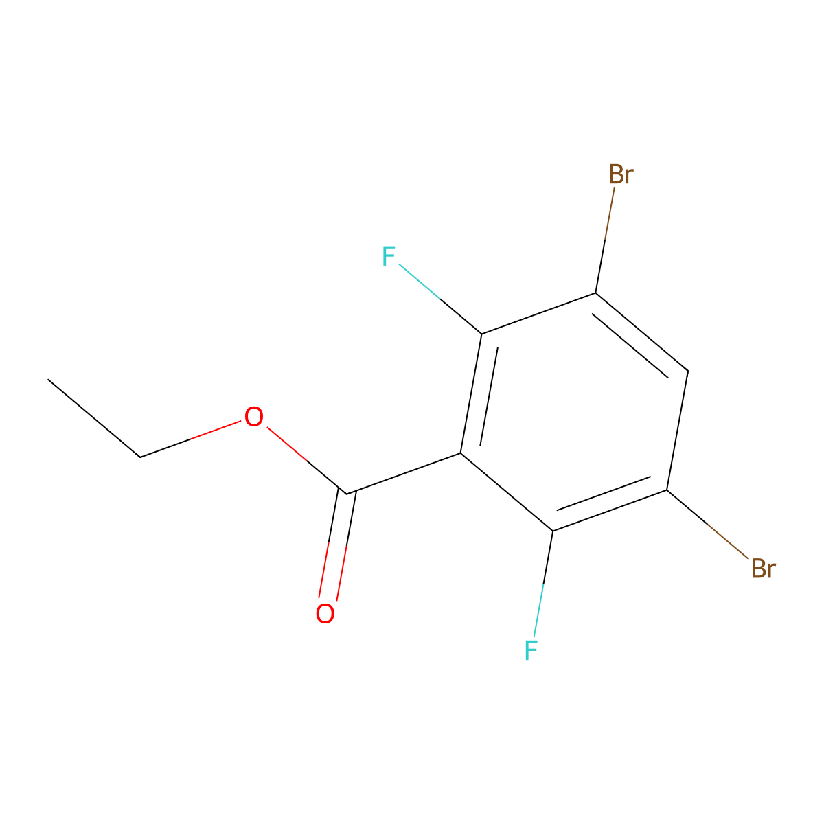 Ethyl 3,5-dibromo-2,6-difluorobenzoate molecular structure, CAS 1804517-49-4
