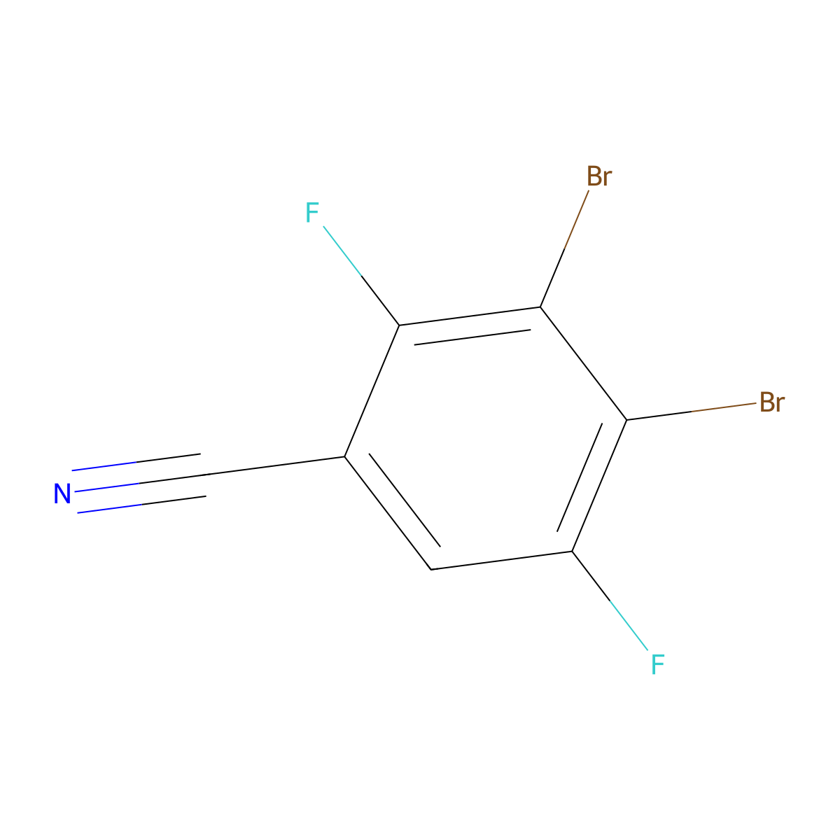 3,4-Dibromo-2,5-difluorobenzonitrile molecular structure, CAS 1804517-55-2