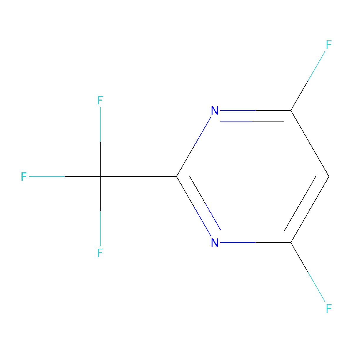 4,6-Difluoro-2-(trifluoromethyl)pyrimidine molecular structure, CAS 1804519-61-6