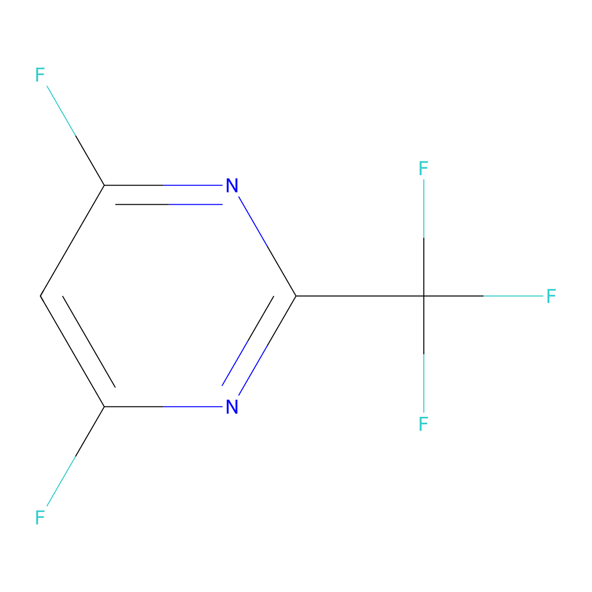 4,6-Difluoro-2-(trifluoromethyl)pyrimidine molecular structure, CAS 1804519-61-6