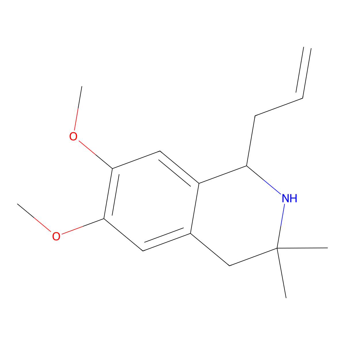 1,2,3,4-Tetrahydro-1-allyl-6,7-dimethoxy-3,3-dimethyl-isoquinoline molecular structure, CAS 180461-39-6
