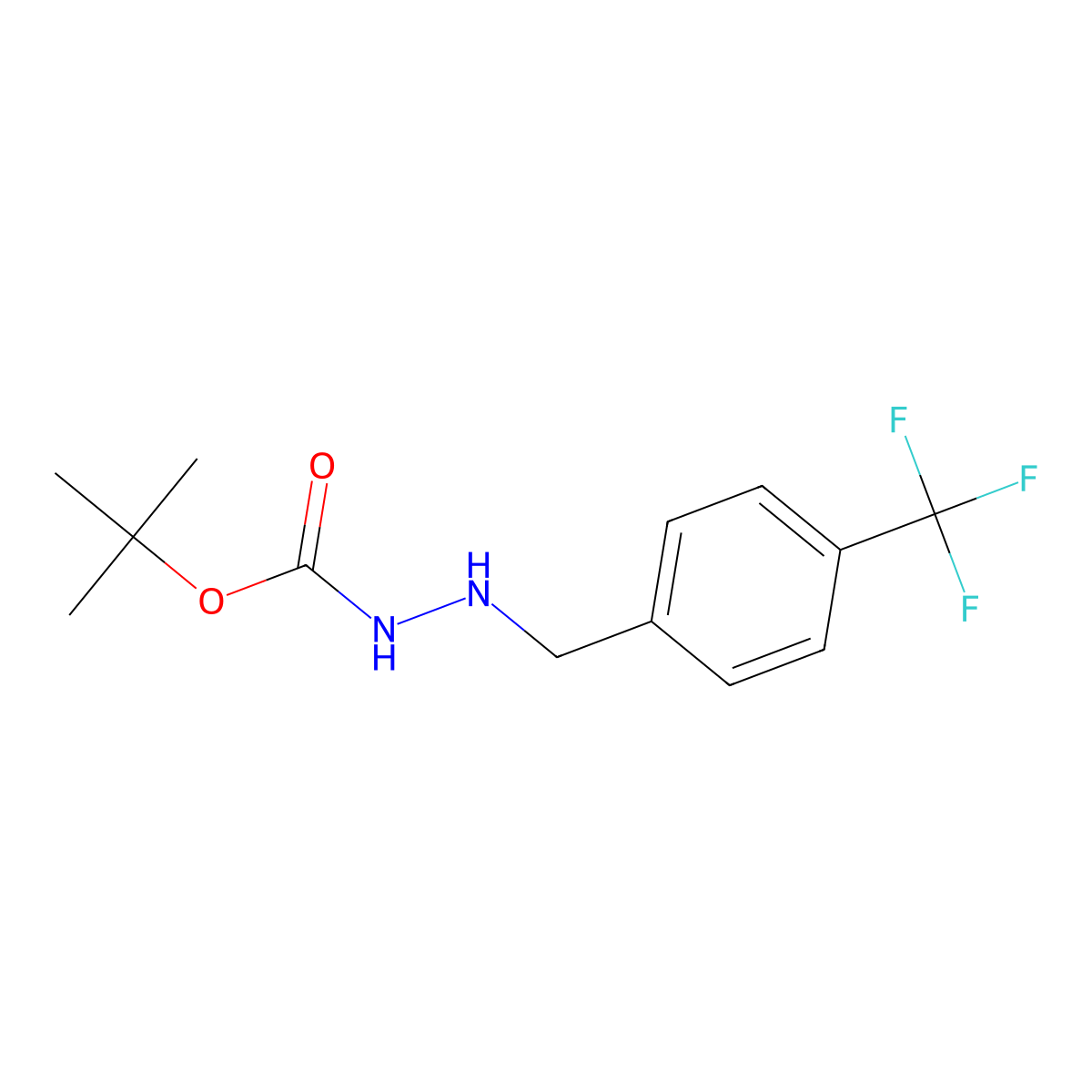 Tert-butyl 2-[4-(trifluoromethyl)benzyl]hydrazinecarboxylate molecular structure, CAS 180462-82-2