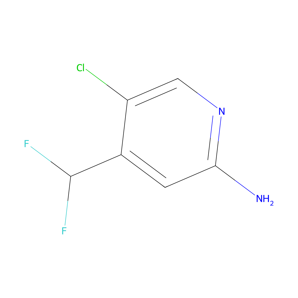 5-Chloro-4-(difluoromethyl)pyridin-2-amine molecular structure, CAS 1804660-46-5