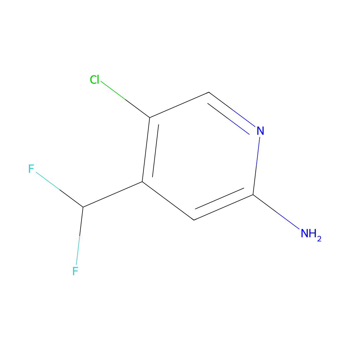 5-Chloro-4-(difluoromethyl)pyridin-2-amine molecular structure, CAS 1804660-46-5