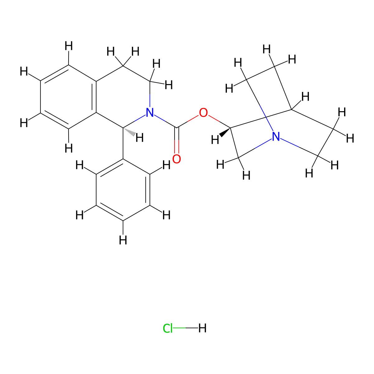 Solifenacin hydrochloride molecular structure, CAS 180468-39-7