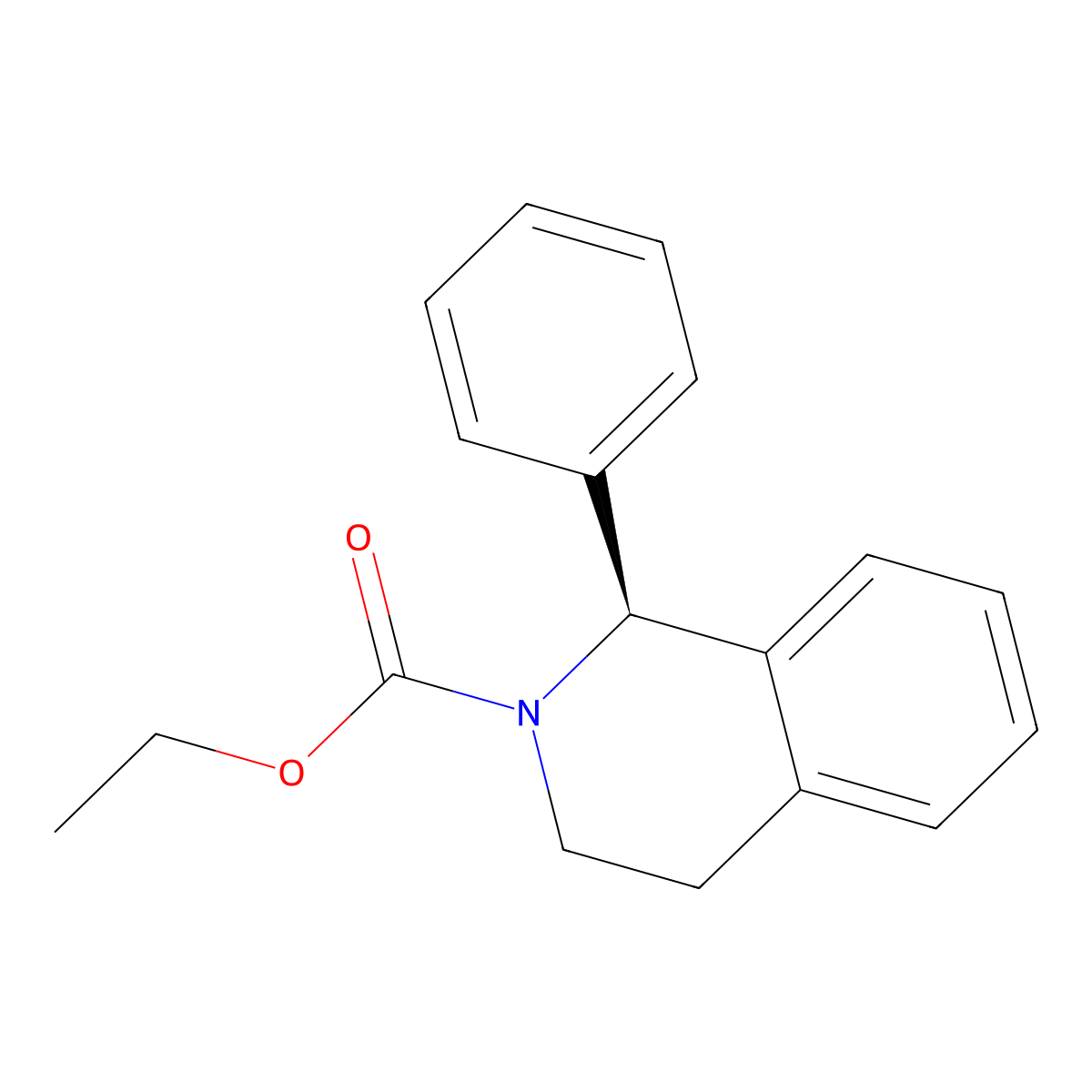 Ethyl (1S)-1-phenyl-3,4-dihydroisoquinoline-2(1H)-carboxylate molecular structure, CAS 180468-42-2