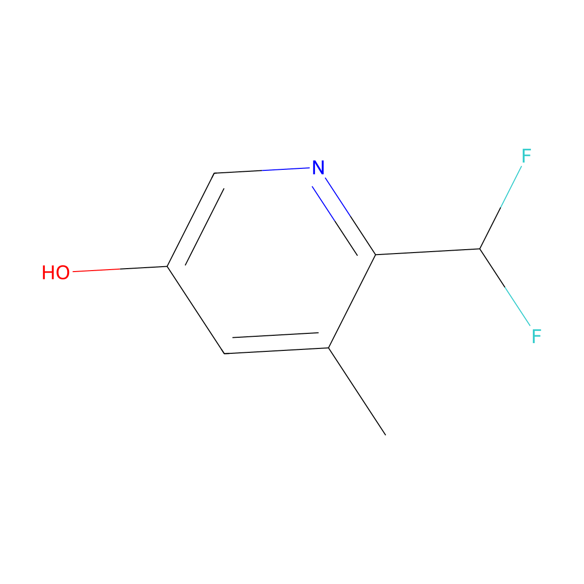 6-(Difluoromethyl)-5-methylpyridin-3-ol molecular structure, CAS 1804688-18-3