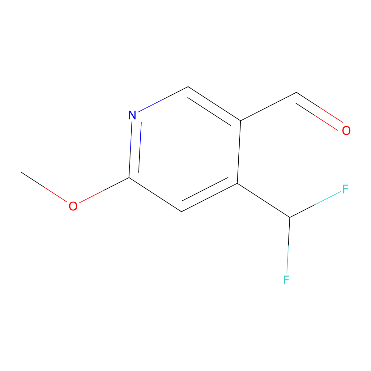 4-(Difluoromethyl)-6-methoxynicotinaldehyde molecular structure, CAS 1804688-56-9