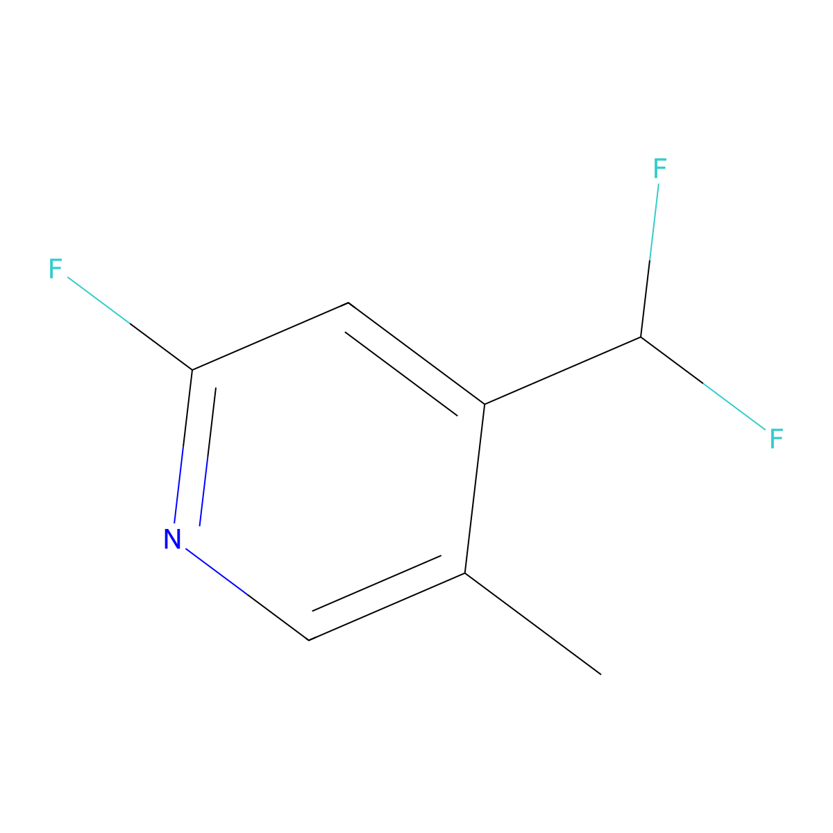 4-(Difluoromethyl)-2-fluoro-5-methylpyridine molecular structure, CAS 1804703-85-2