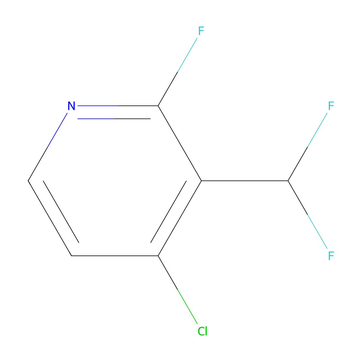 4-Chloro-3-(difluoromethyl)-2-fluoropyridine molecular structure, CAS 1804703-92-1