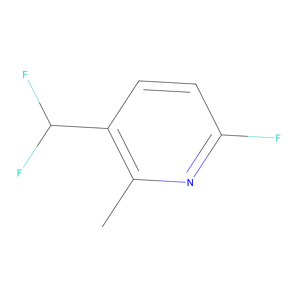 3-(Difluoromethyl)-6-fluoro-2-methylpyridine molecular structure, CAS 1804703-96-5