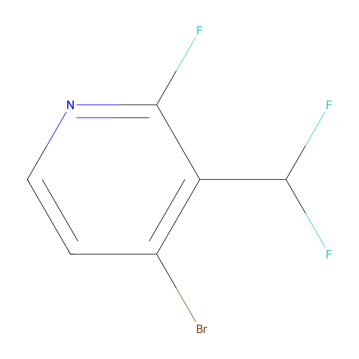 4-Bromo-3-(difluoromethyl)-2-fluoropyridine molecular structure, CAS 1804707-07-0