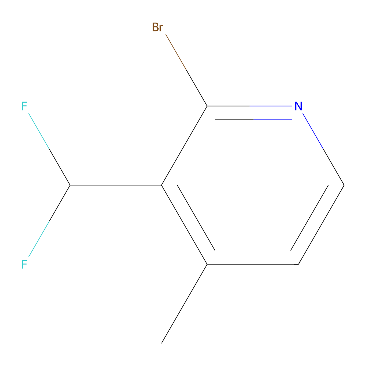 2-Bromo-3-(difluoromethyl)-4-methylpyridine molecular structure, CAS 1804707-33-2
