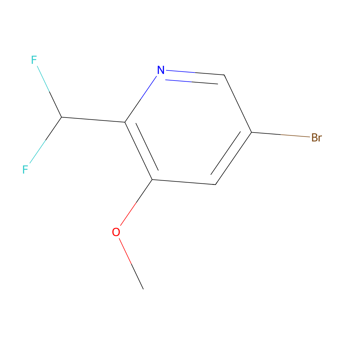 5-Bromo-2-(difluoromethyl)-3-methoxypyridine molecular structure, CAS 1804707-46-7