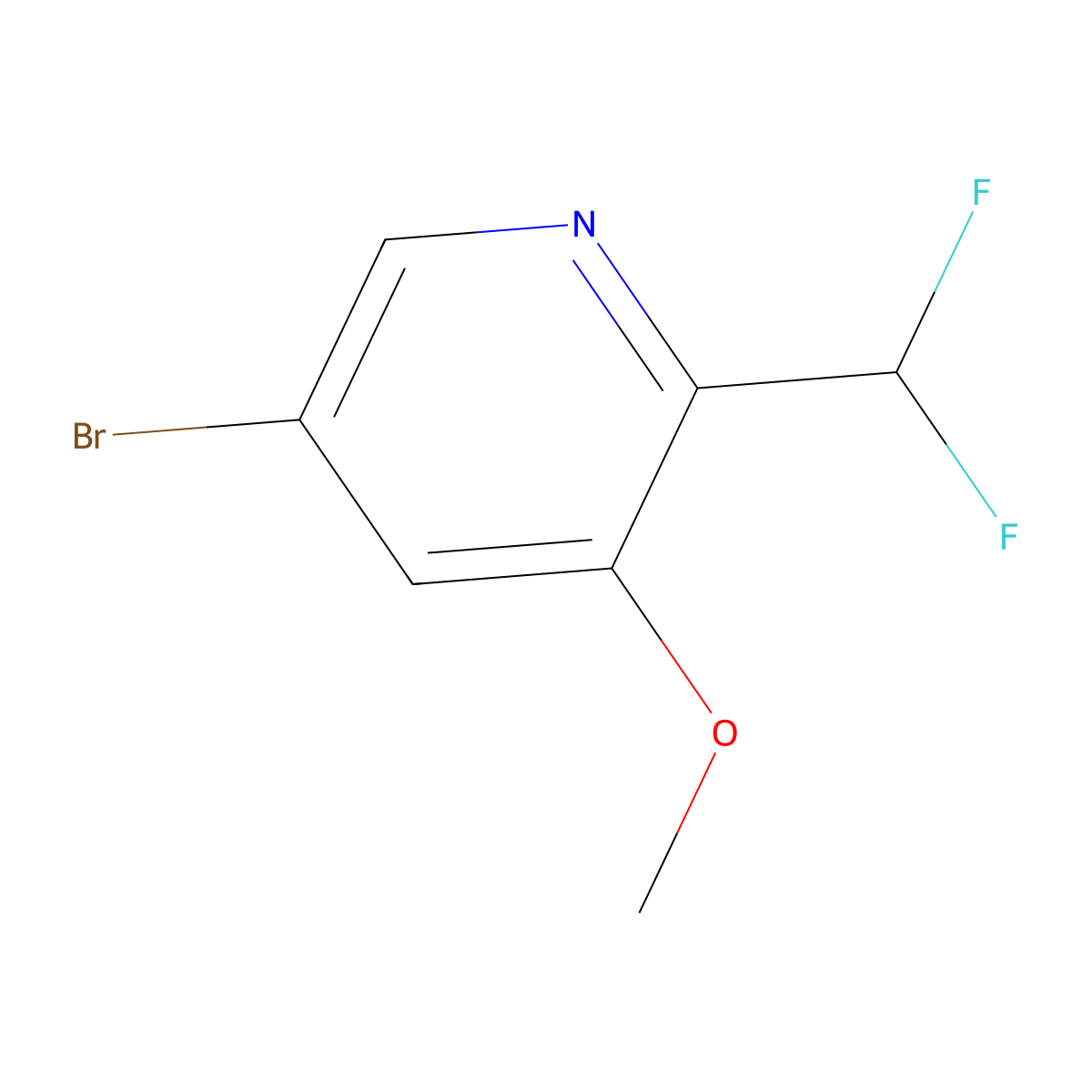 5-Bromo-2-(difluoromethyl)-3-methoxypyridine molecular structure, CAS 1804707-46-7