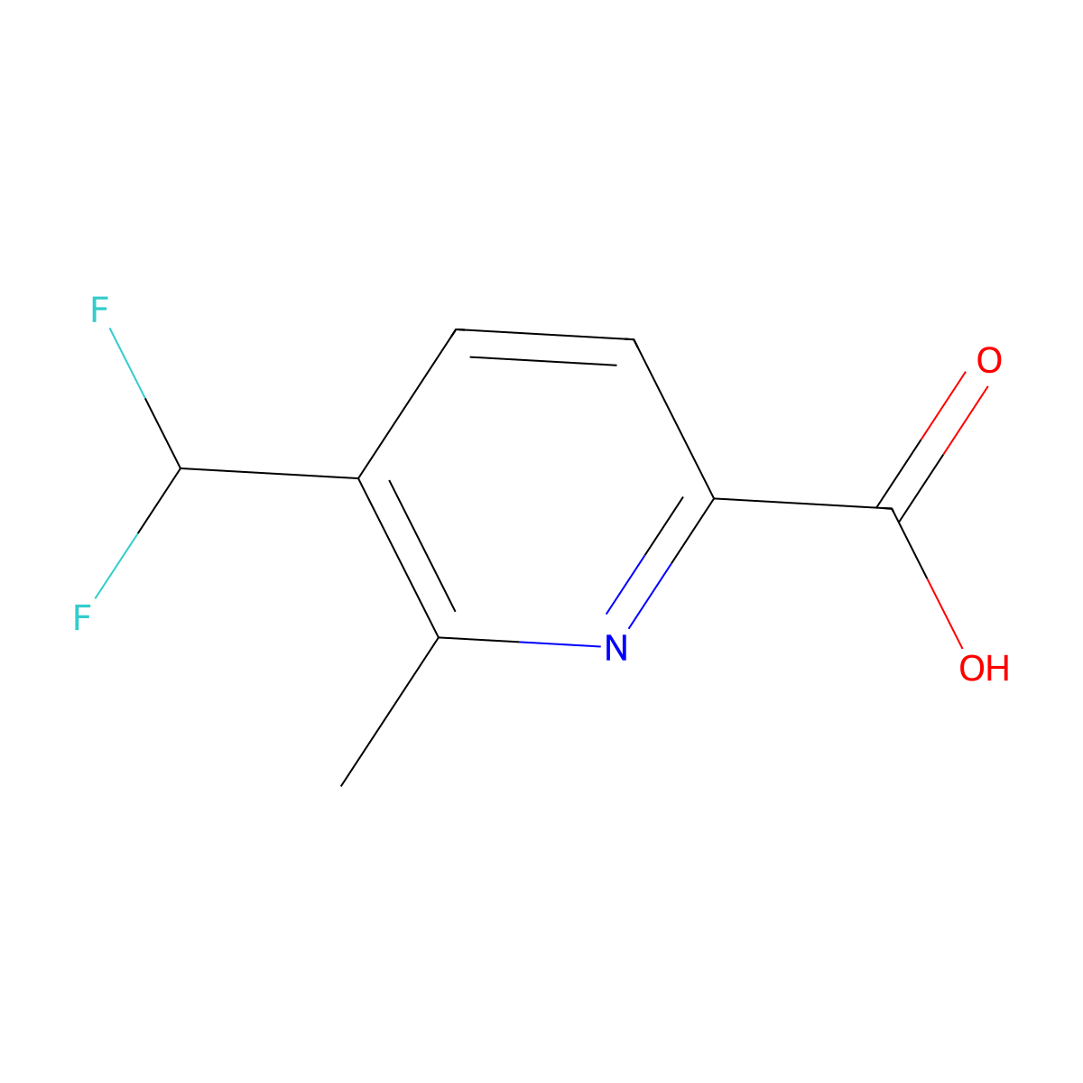 5-(Difluoromethyl)-6-methylpyridine-2-carboxylic acid molecular structure, CAS 1804715-01-2
