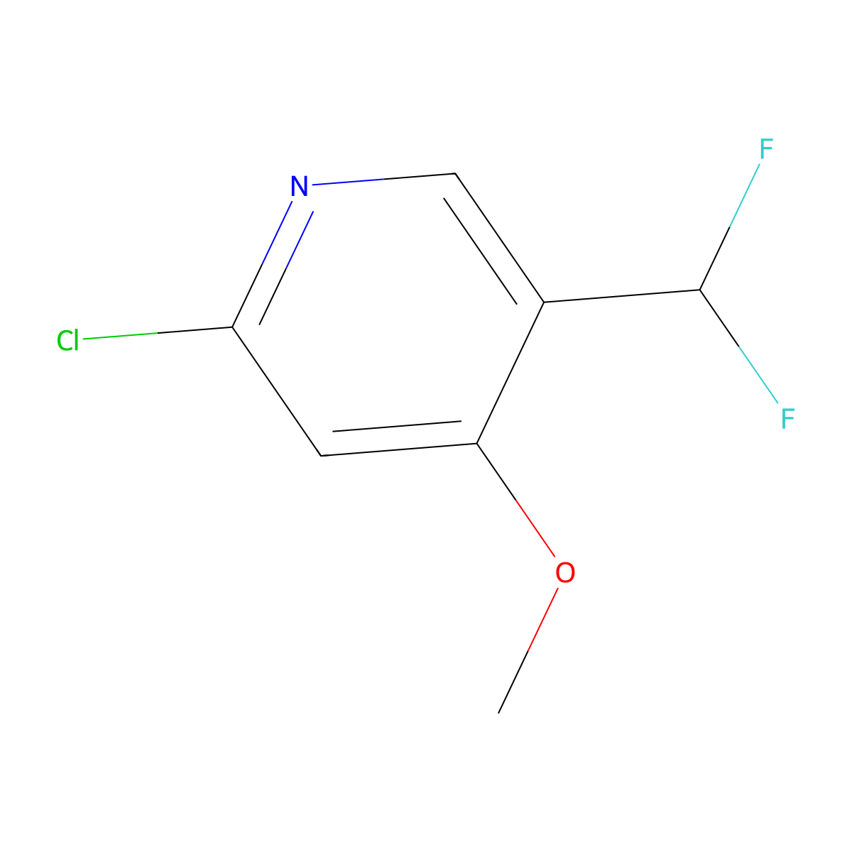 2-Chloro-5-(difluoromethyl)-4-methoxypyridine molecular structure, CAS 1804754-95-7