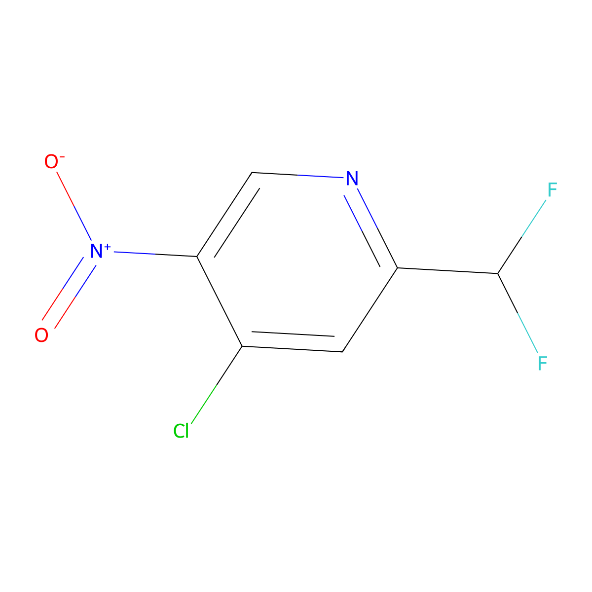 4-Chloro-2-(difluoromethyl)-5-nitropyridine molecular structure, CAS 1804755-81-4
