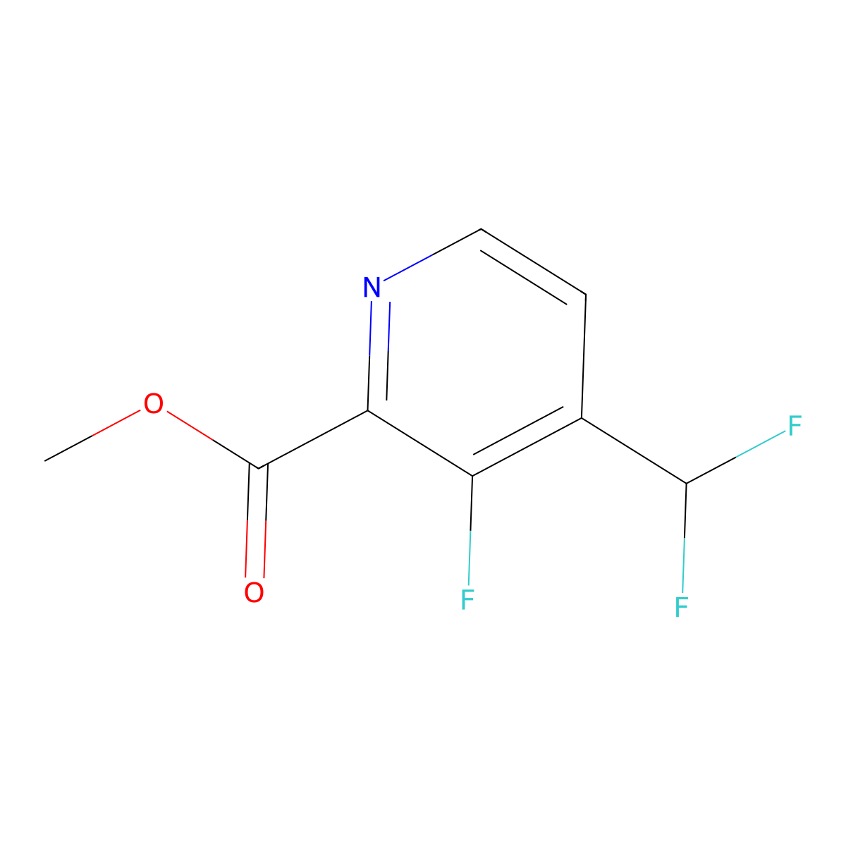 Methyl 4-(difluoromethyl)-3-fluoropicolinate molecular structure, CAS 1804756-78-2
