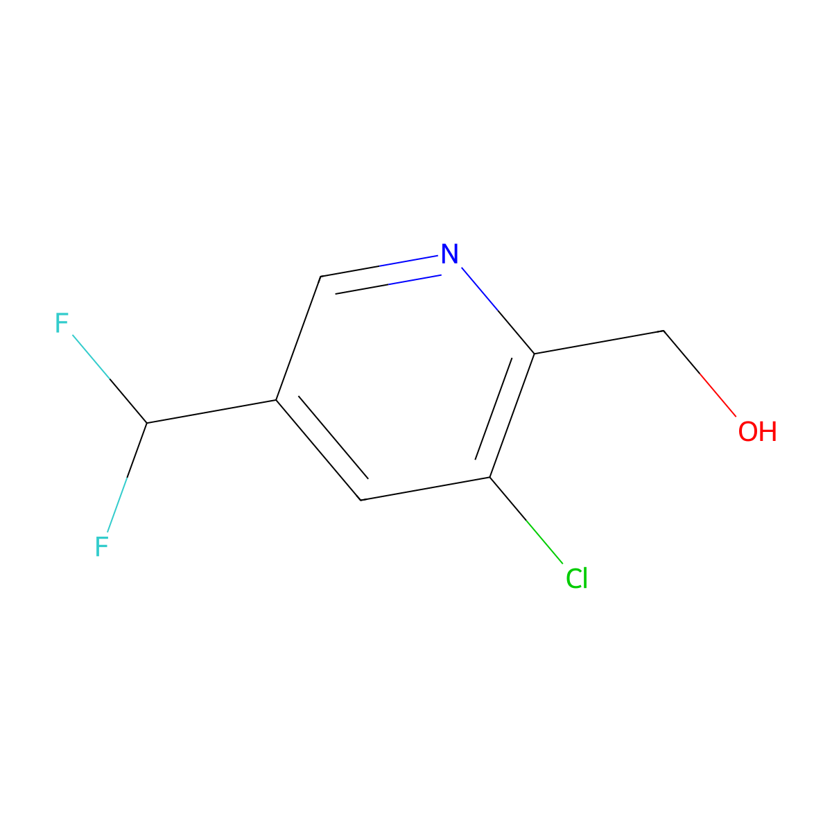 (3-Chloro-5-(difluoromethyl)pyridin-2-yl)methanol molecular structure, CAS 1804757-21-8