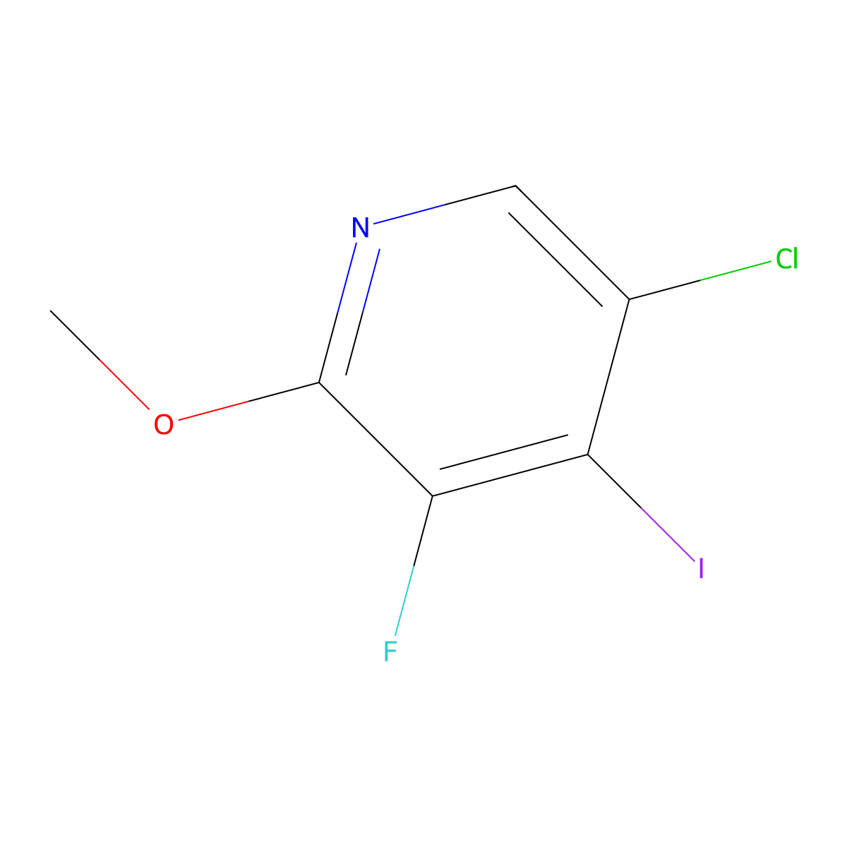 5-Chloro-3-fluoro-4-iodo-2-methoxypyridine molecular structure, CAS 1804785-87-2