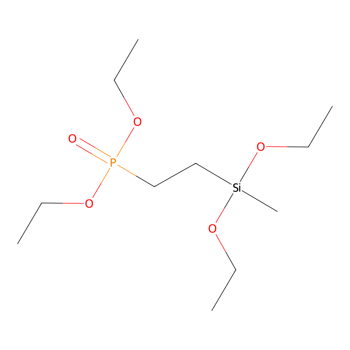Phosphonic acid, P-(2-(diethoxymethylsilyl)ethyl)-, diethyl ester molecular structure, CAS 18048-06-1