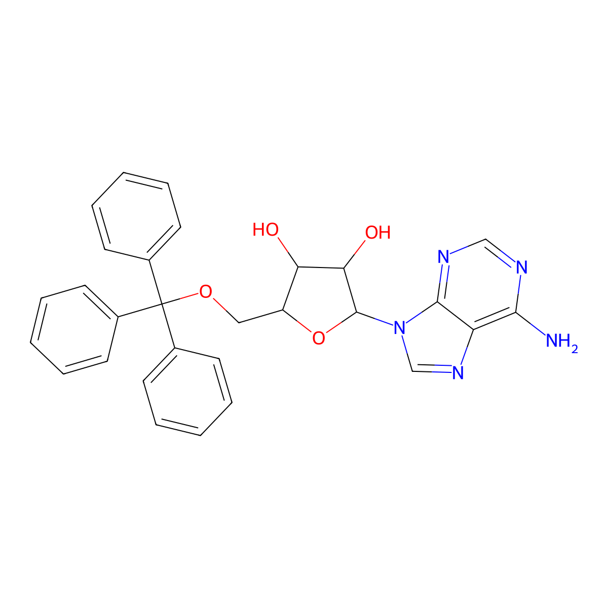 5'-O-(Triphenylmethyl)adenosine molecular structure, CAS 18048-85-6