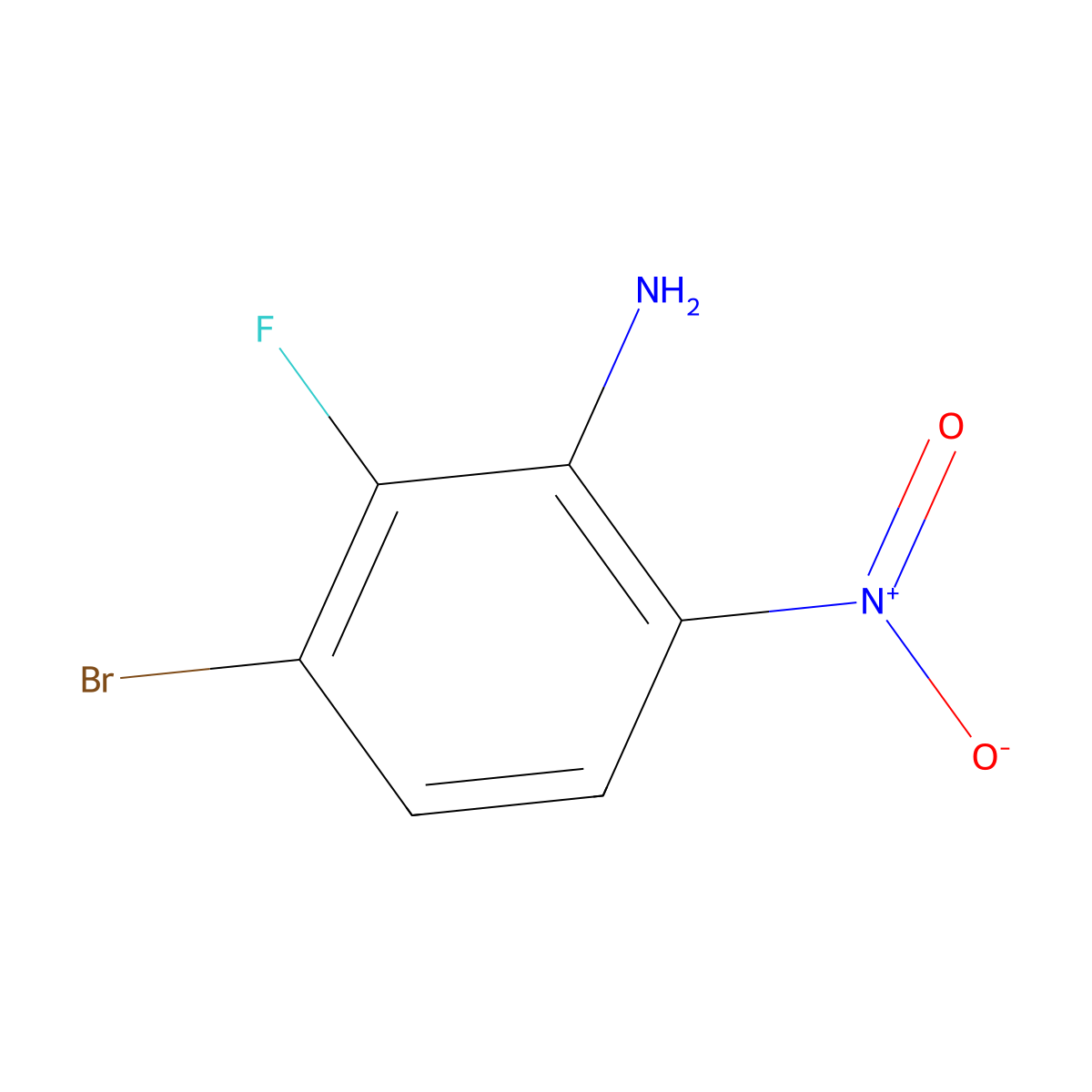 3-Bromo-2-fluoro-6-nitroaniline molecular structure, CAS 1804841-26-6