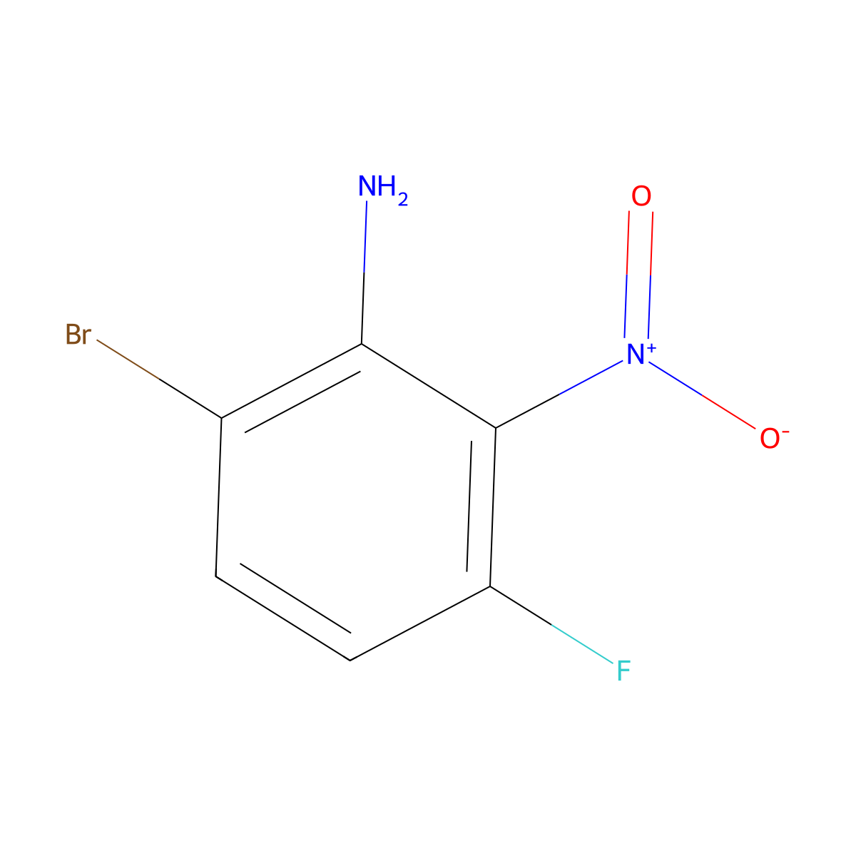 6-Bromo-3-fluoro-2-nitroaniline molecular structure, CAS 1804841-33-5